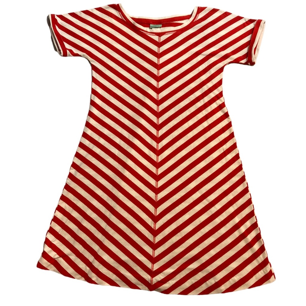 Diagonal Stripe A-line T-shirt Dress